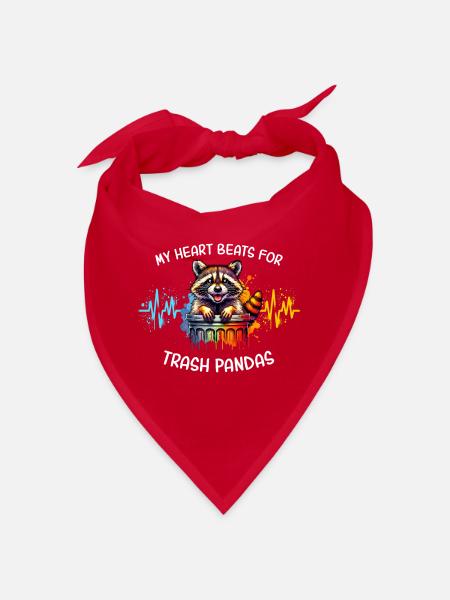 Waschbär Herzlinie - Bandana - Rot - Vorne