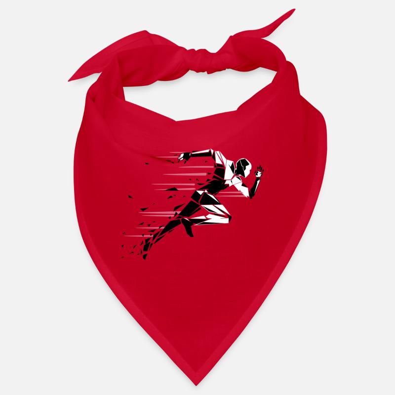 running man noir et blanc - Bandana - rouge