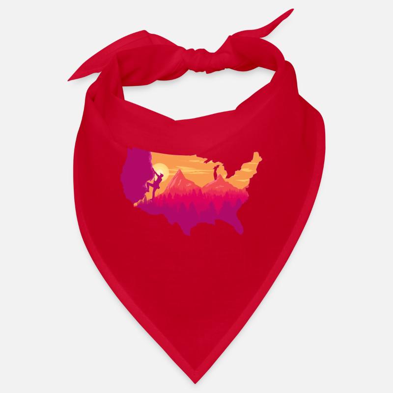 climbing landscape usa map Design Bandana