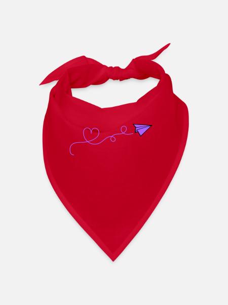 Coeur d’avion en papier - Bandana - rouge - Devant