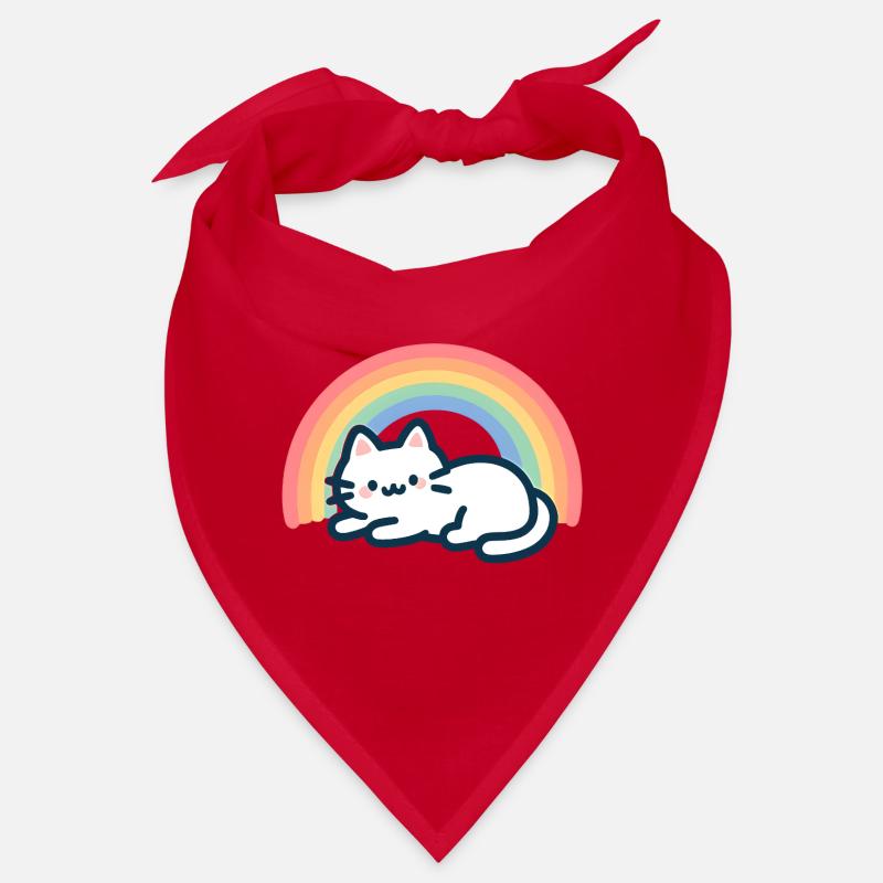 Chat Arc ciel Doux - Bandana - rouge