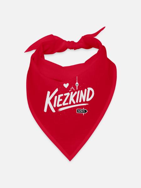 Kiezkind Berlin Design mit Fernsehturm und Herz - Bandana - Rot - Vorne