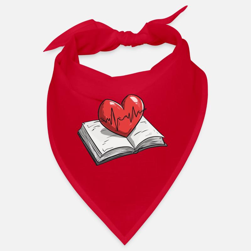 Beating Heart Shaped Book Pulse Design Bandana