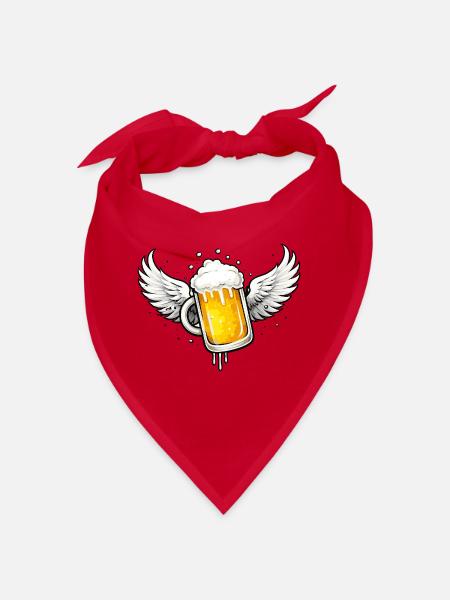 Bierkrug mit Flügeln – cooles Fun-Motiv  - Bandana - Rot - Vorne