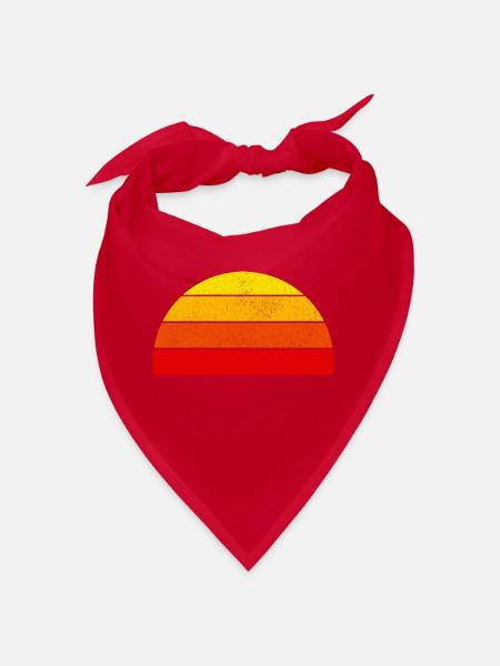 Retro rainbow sunset semicircle - Bandana - red - Front