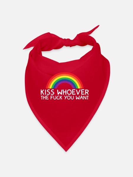 KISS WHOEVER THE FUCK YOU WANT - Bandana - Rot - Vorne