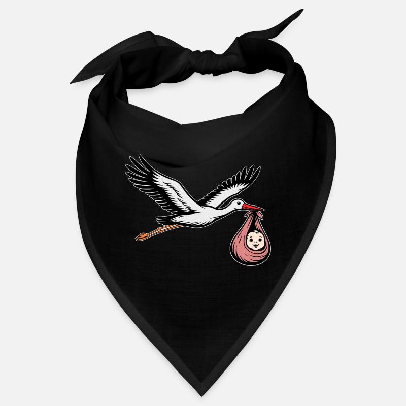 Flying stork with baby pink Bandana