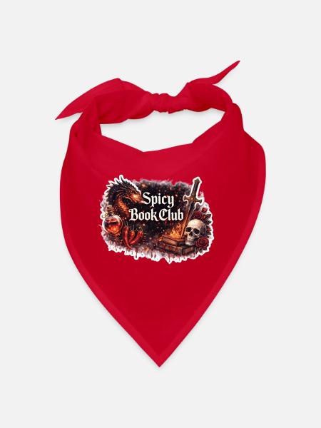 Feuriger Buchklub: Drache und Klinge - Bandana - Rot - Vorne