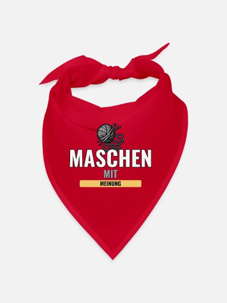 Strickanfänger Geschenk fürs erste fertige Stück - Bandana - Rot - Vorne