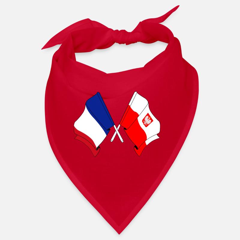Drapeau de la France et drapeau de la Pologne Bandana