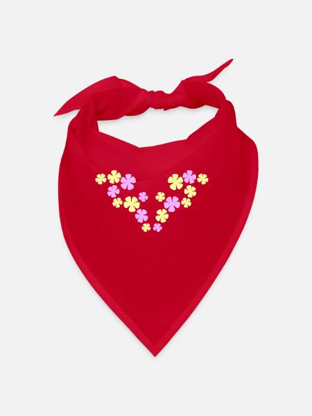 Beaucoup de jolies fleurs motif décoratif coloré belle - Bandana - rouge - Devant