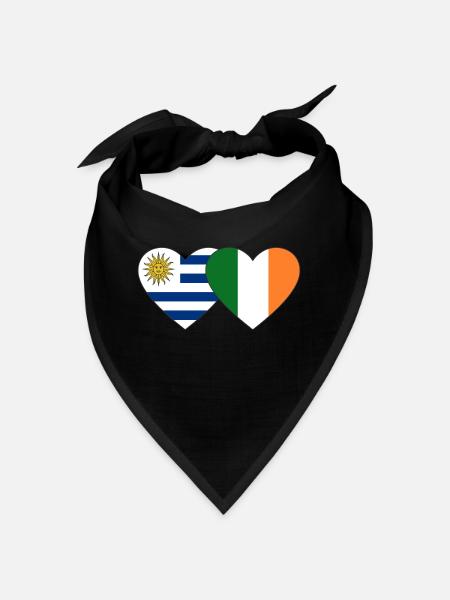 Uruguay Ireland Heart Flag - Bandana - red - Front