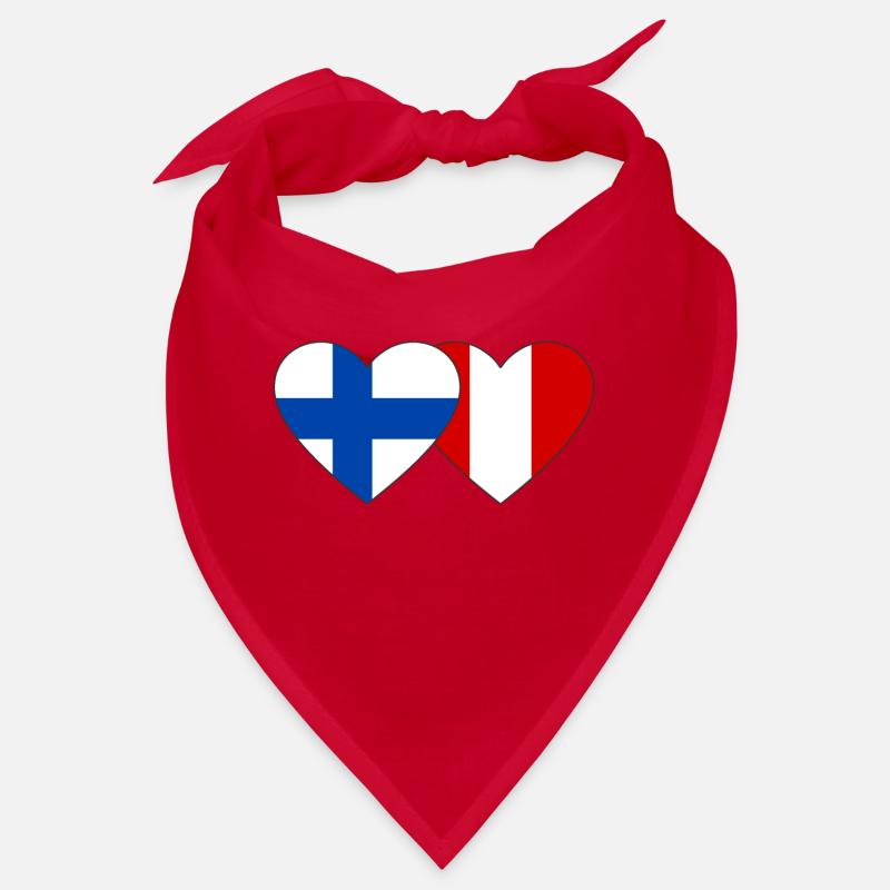 Finlande Pérou Drapeau du Cœur Bandana