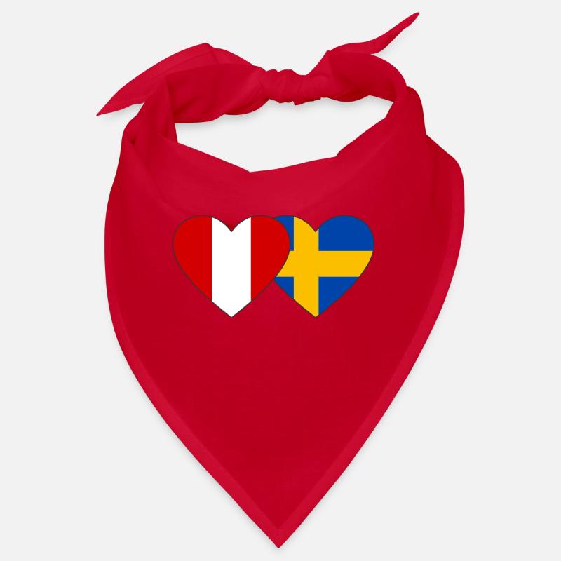 Pérou Suède Drapeau du cœur Bandana