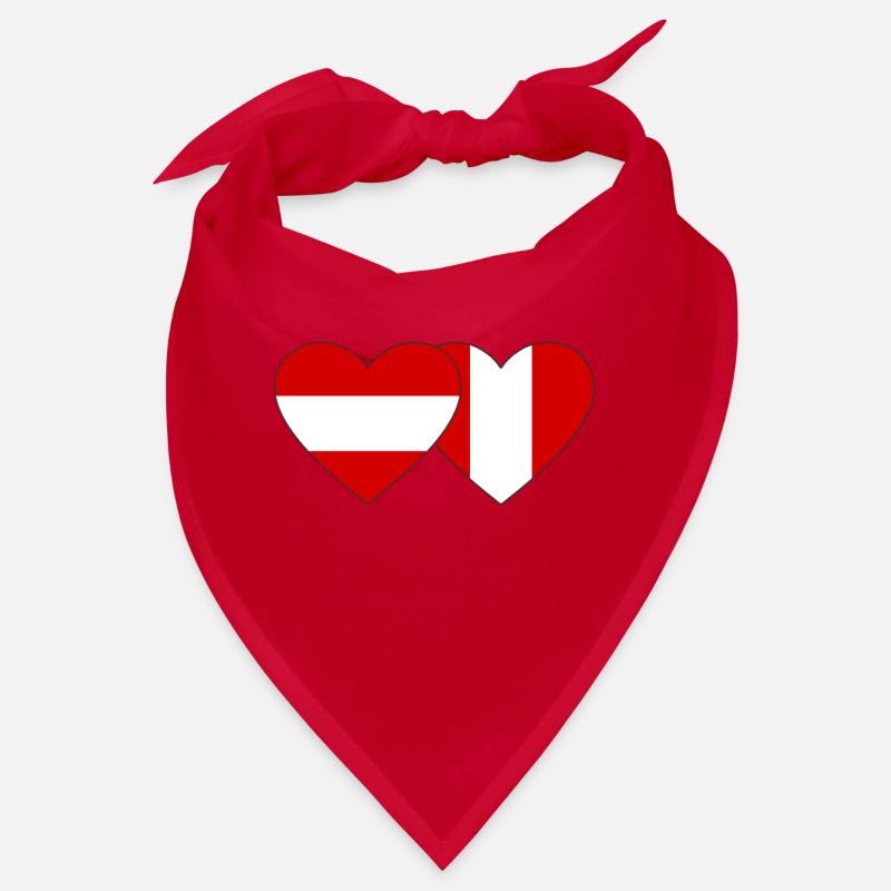 Autriche Pérou Drapeau du Cœur Bandana