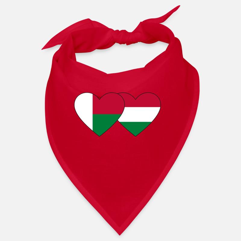 Madagaskar Ungarn Flagge Herz Bandana
