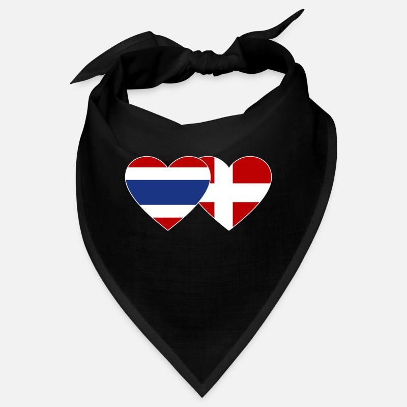 Coeur de drapeau Thaïlande Danemark Bandana
