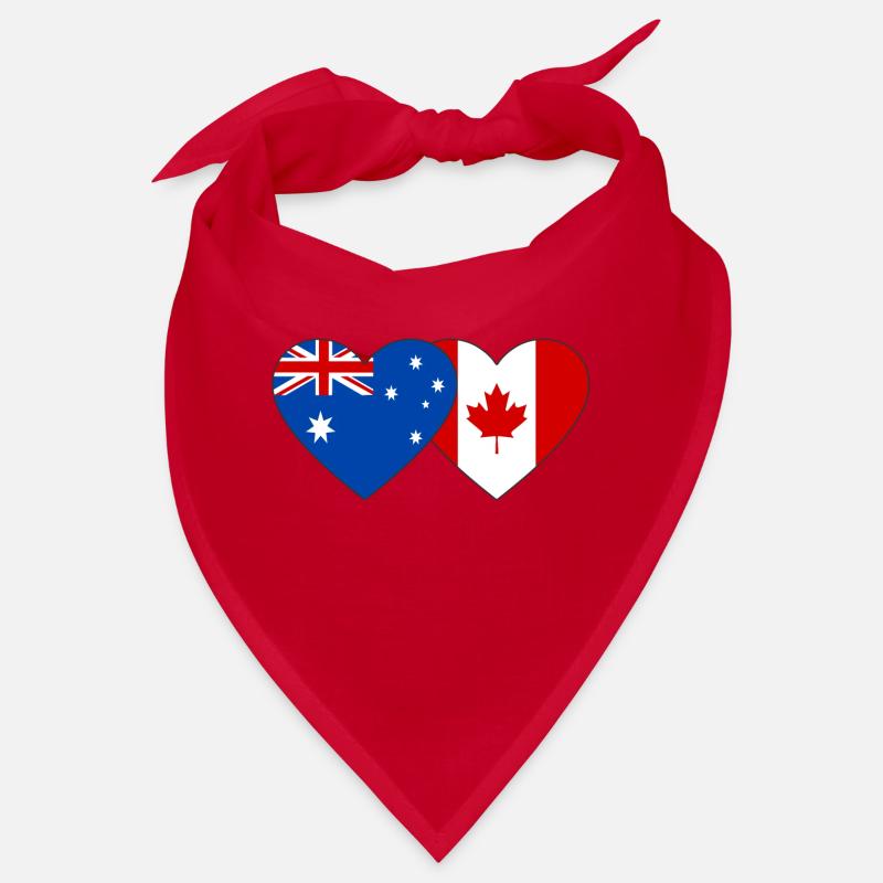 Australia Canada Flag Heart Bandana