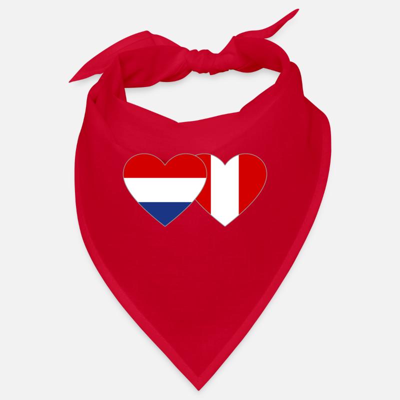 Hollande Pérou drapeau coeur Bandana