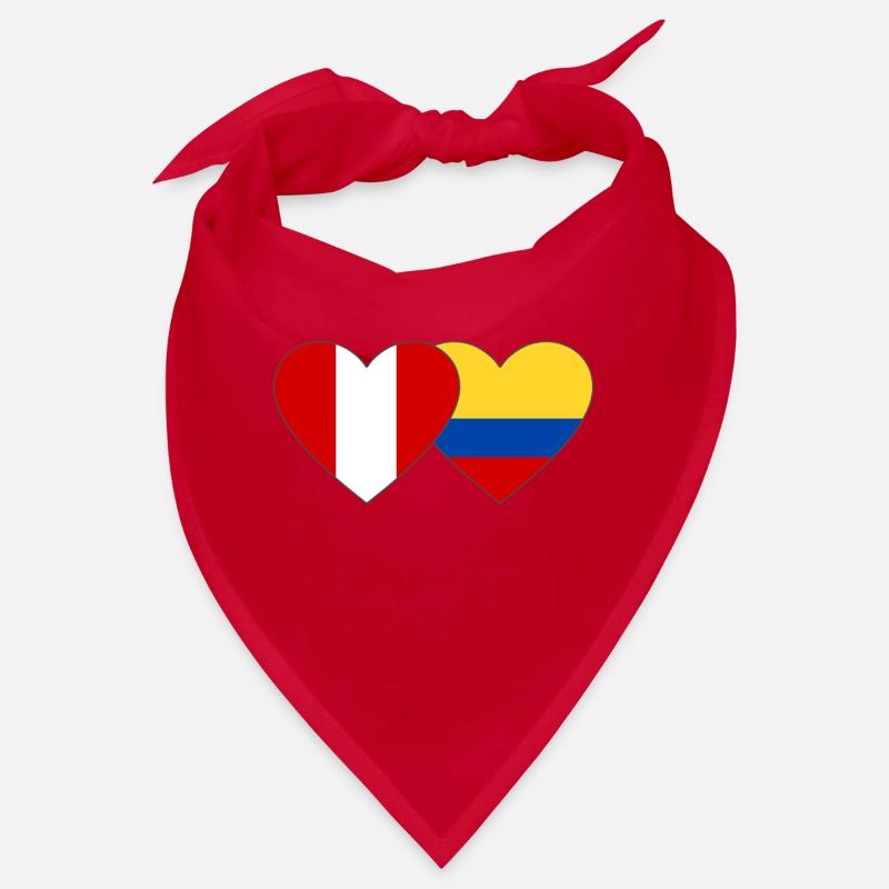 Pérou Colombie Drapeau Coeur Bandana