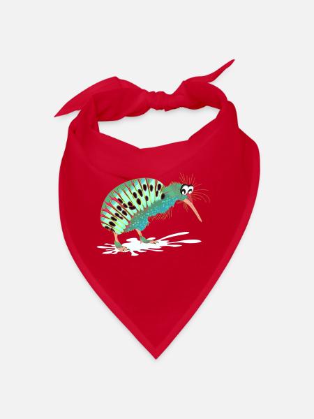 Lustige Tiere - Lustiger Vogel Kiwi Vogel - Bandana - Rot - Vorne