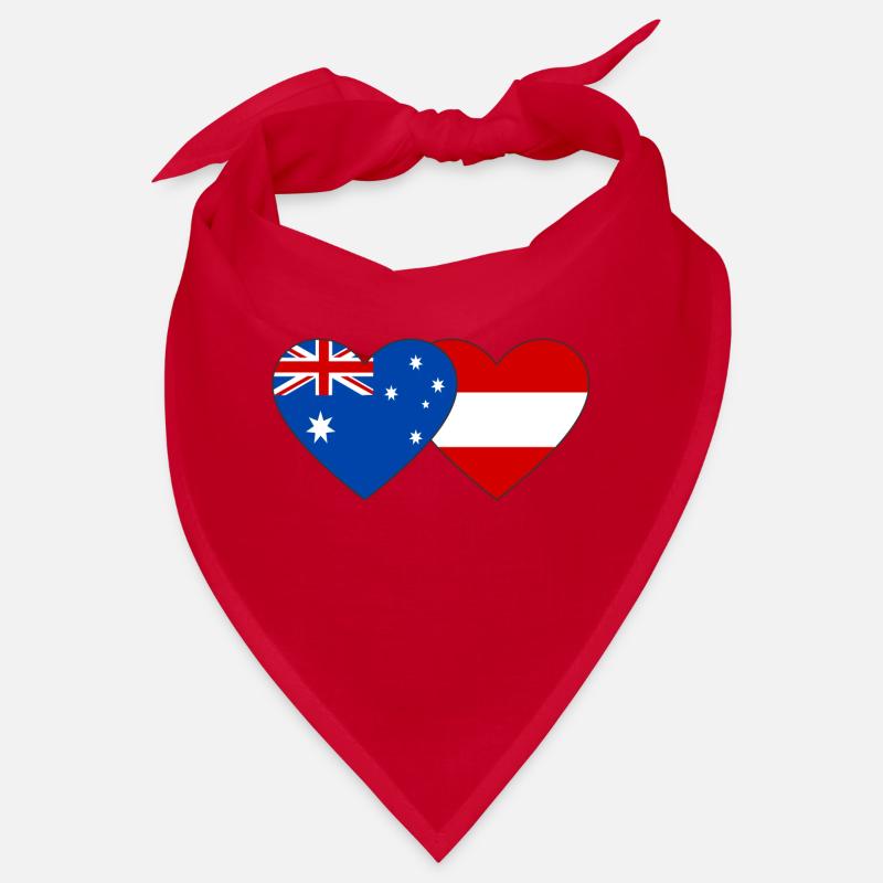 Australia Austria Flag Heart Flag Bandana
