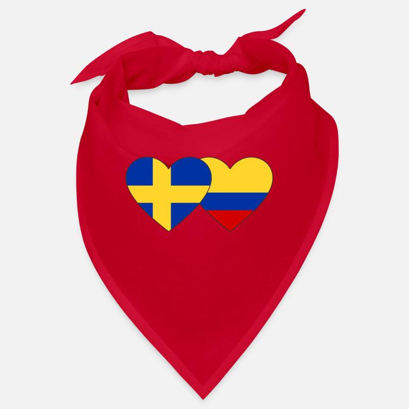 Suède Colombie Drapeau Coeur Bandana