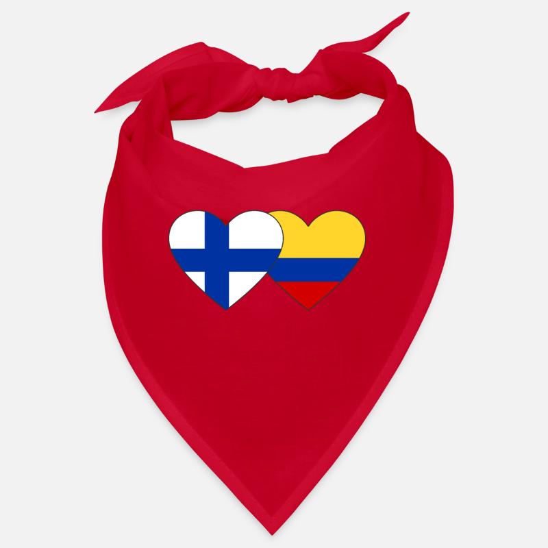 Finlande Colombie Drapeau Coeur Bandana