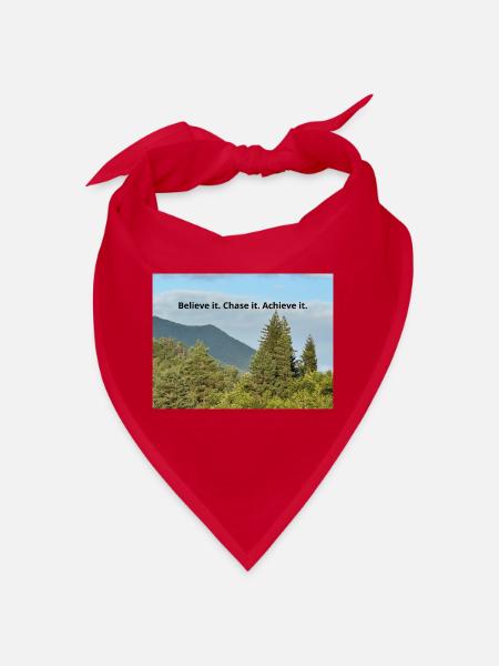 Inspirierendes Naturzitat in der Waldszene - Bandana - Rot - Vorne