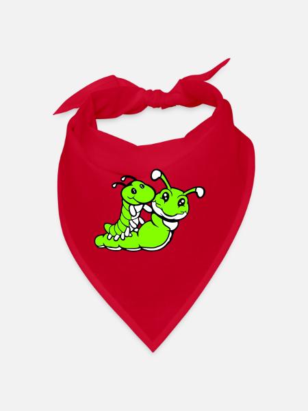2 friends riding caterpillar father mother child dad mom - Bandana - red - Front