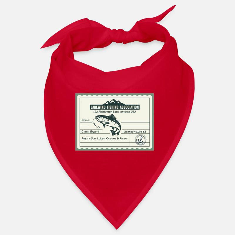 Permis de pêche – Lakewind Association - Bandana - rouge