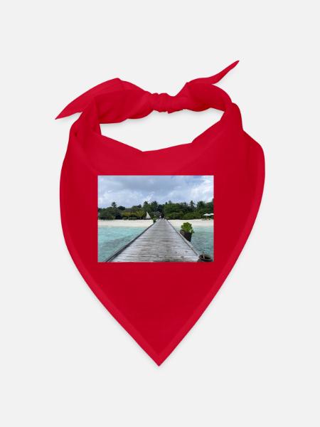 Tropischer Pier am türkis Meer Kudafushi Malediven - Bandana - Rot - Vorne