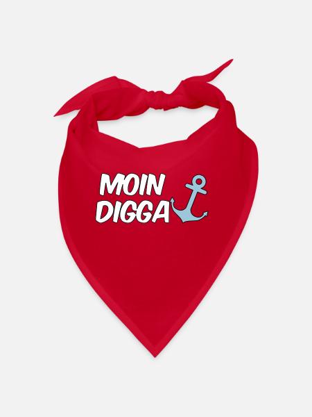 Moin Digga Hamburg - Bandana - Rot - Vorne