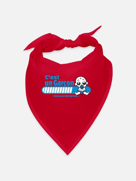 annonce grossesse - c'est un garçon - Bandana - rouge - Devant