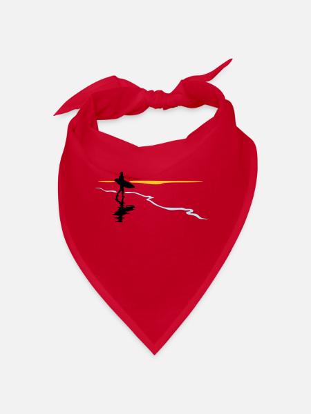 Surfeur à la plage - Bandana - rouge - Devant