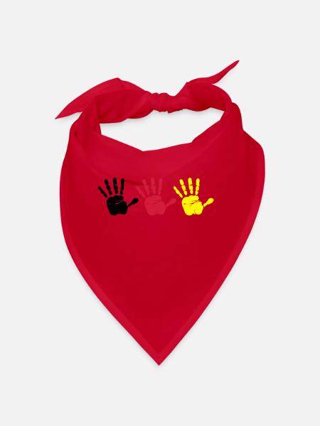 Handabdruck Trio - Bandana - Rot - Vorne