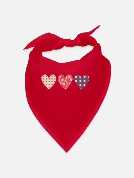 coeurs liberty - Bandana - rouge - Devant