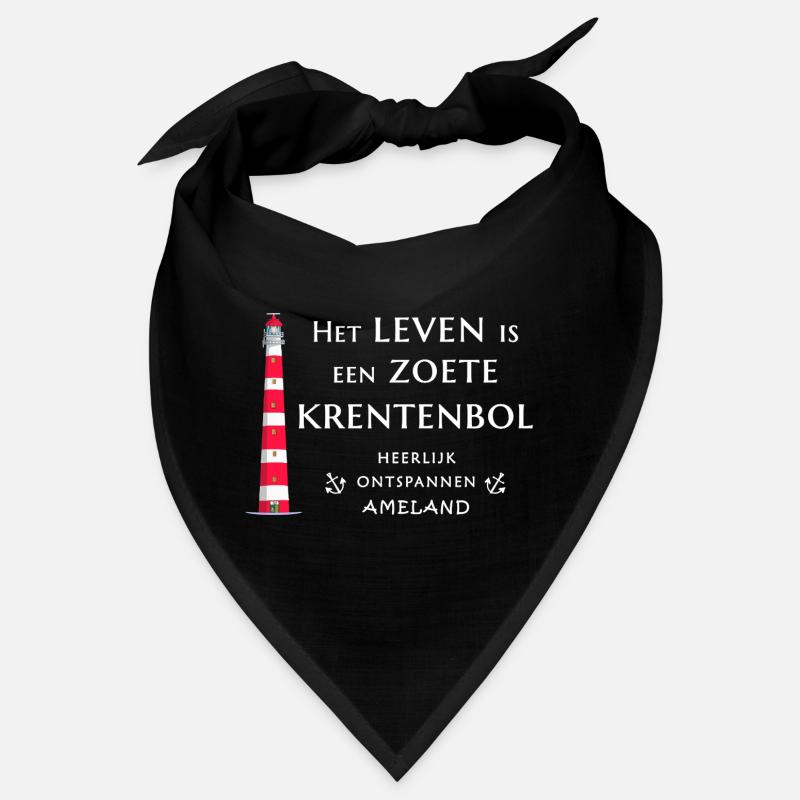 Ameland, Netherlands Lighthouse Hand Drawing Bandana