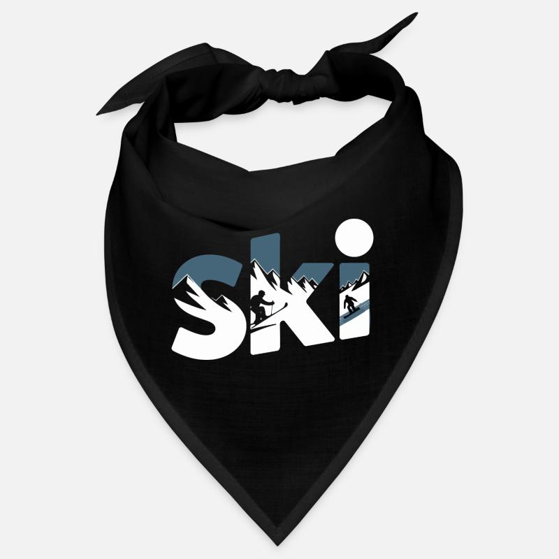 Ski Bergpanorama Typo Design Bandana