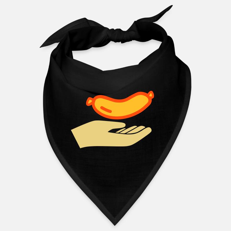 Hand reicht Würstchen Bandana