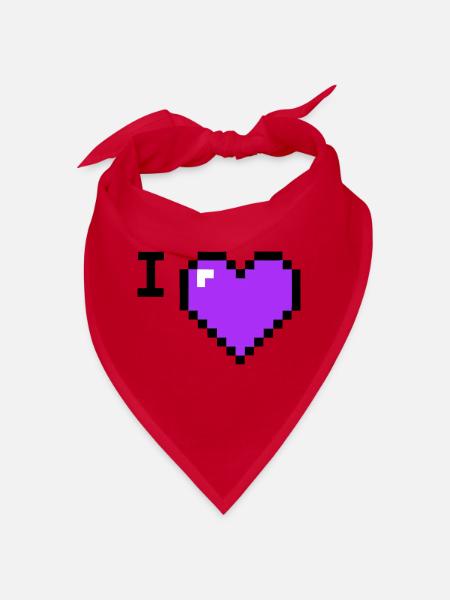I Love Herz Platzhalter Text - Bandana - Rot - Vorne