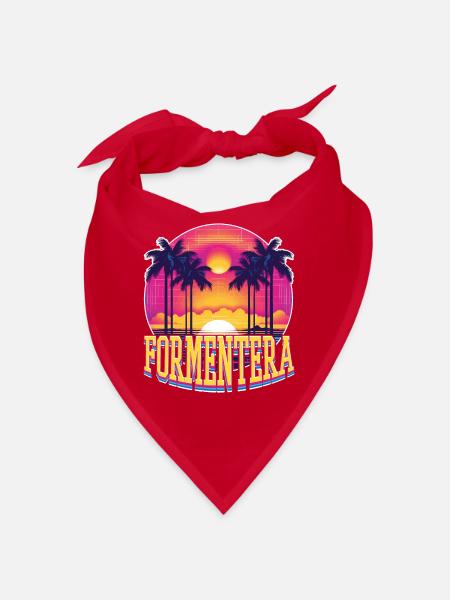 Formentera Sommer Sonne Strand Meer Palmen Urlaub - Bandana - Rot - Vorne