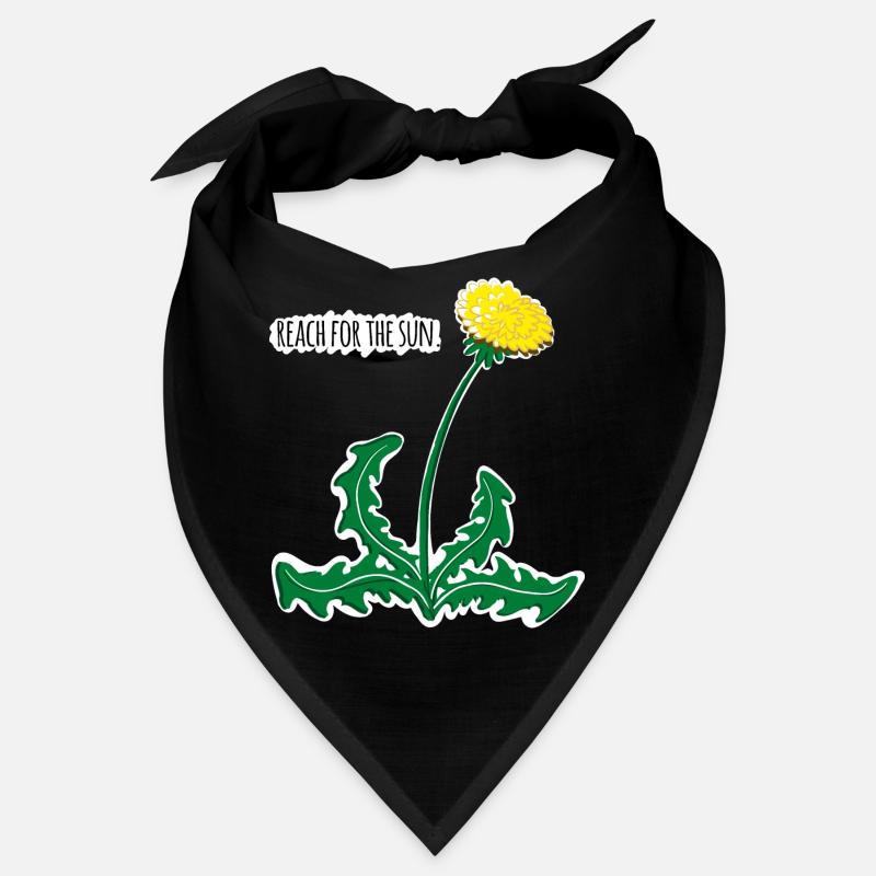 Lebendige Löwenzahnillustration mit 🌞 Motivation! Bandana
