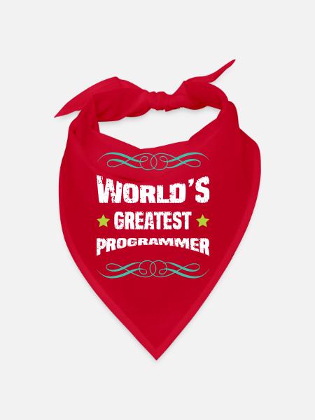 Weltbester Programmierer Shirt - Bandana - Rot - Vorne