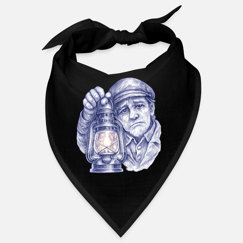 Senior man with lantern Bandana
