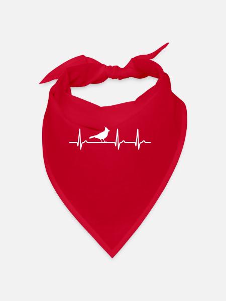 EKG Kurve - Herzkurve - Puls - Häher - Natur - Bandana - Rot - Vorne