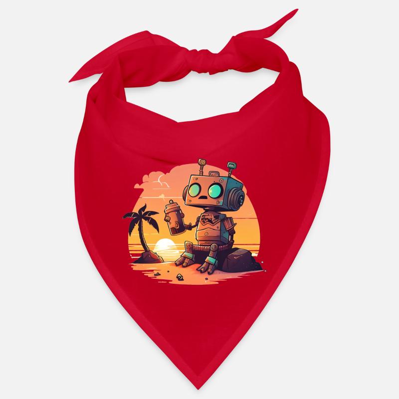 A small robot asking a question about the meaning of life Bandana