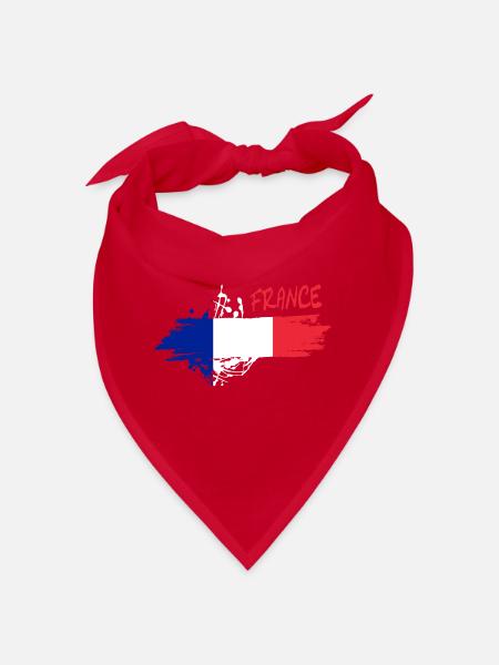 Französische Flaggenbrush - Bandana - Rot - Vorne