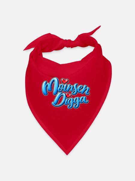 Moinsen Digga Herzdesign - Bandana - Rot - Vorne