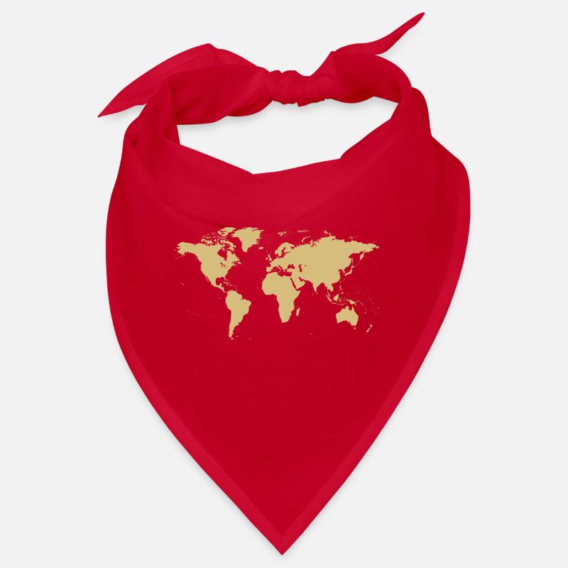 World map map - Bandana - red